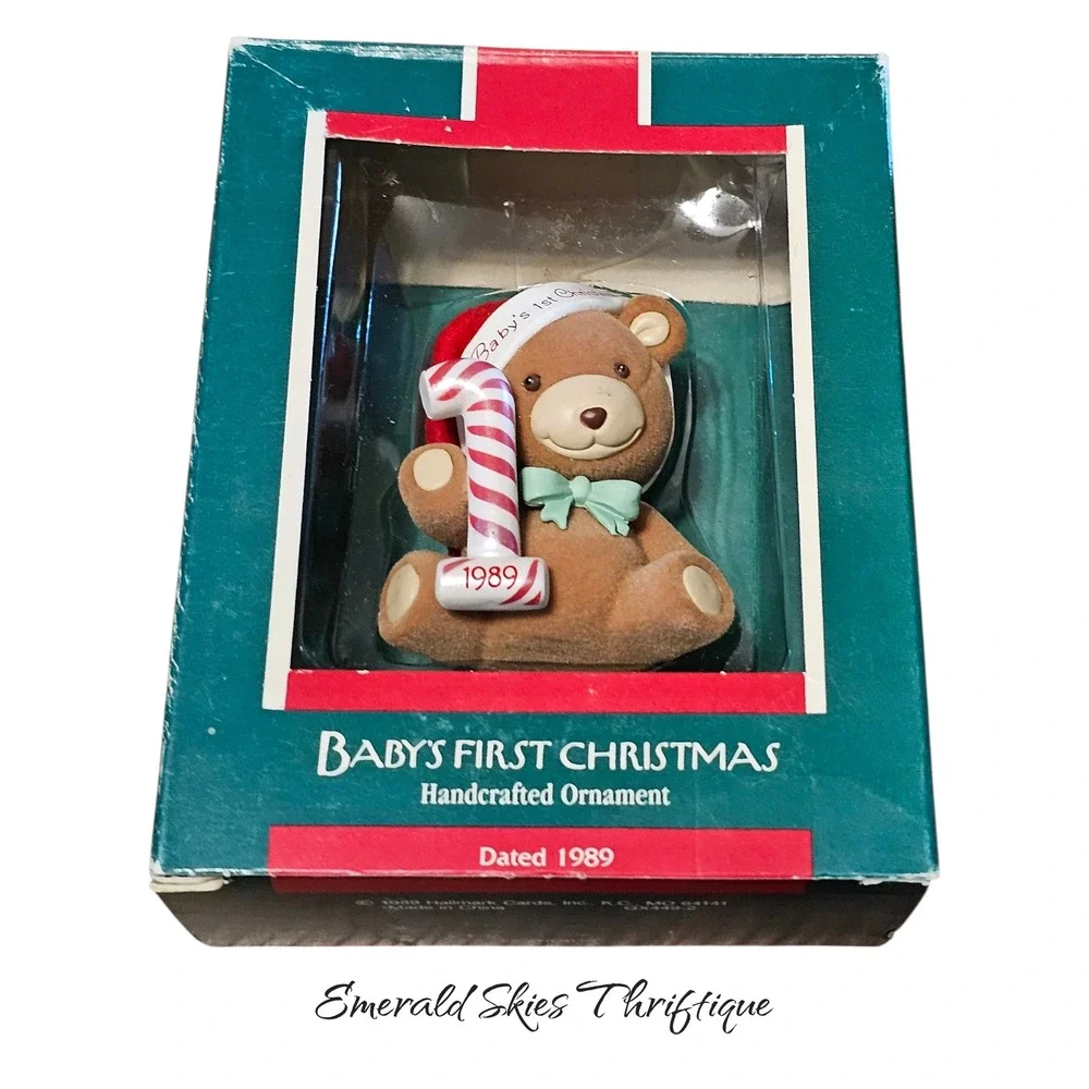 Vintage Hallmark baby's Christmas ornaments, years 1-4. Free shipping